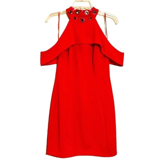 Red Cold Shoulder Dress by Dee Dee (M) - Picture 1 of 4